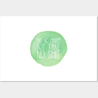 Do No Harm Green Watercolor Circle Posters and Art